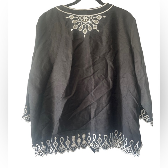 Bob Mackie Wearable Art Womens Jacket Size 2X Black Embroidered Eyelet T… - Picture 2 of 5